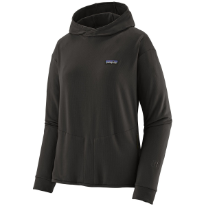Women's Patagonia R1 Thermal Pullover Hoodie 2025 in Black size X-Large | Spandex/Polyester