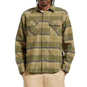 Brixton Buiders Bowery Stretch Water Resistant Long-Sleeve Men's 2024 Dill/Olive Surplus/Washed in Black size Large | Spandex/Acrylic/Cotton