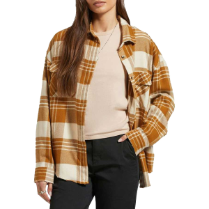 Women's Brixton Bowery Classic Long-Sleeve 2024 in Orange size Large | Acrylic/Cotton/Wool