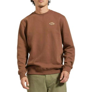 Brixton Parson Patch Crew Men's 2024 in Brown size Medium | Cotton/Polyester