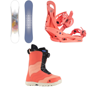 Women's Burton Stylus Snowboard 2025 - 142 Package (142 cm) + M Womens in Peach size 142/M | Aluminum