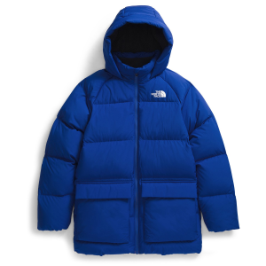 Kid's The North Face Teen North Down Fleece-Lined Short Parka Jacket 2025 in Blue size 2X-Large | Polyester
