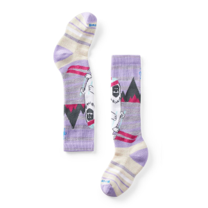 Kid's Smartwool Wintersport Full Cushion Yeti OTC Socks 2025 in Purple size X-Small | Nylon/Wool/Elastane