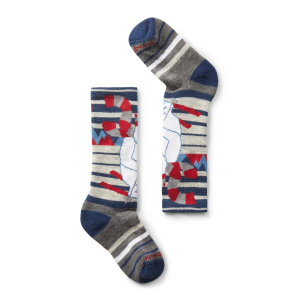 Kid's Smartwool Wintersport Full Cushion Yeti OTC Socks 2026 in Blue size Medium | Nylon/Wool/Elastane