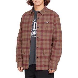 Volcom Stradostone Lined Short-Sleeve Shirt Men's 2024 in Brown size Small | Nylon/Cotton