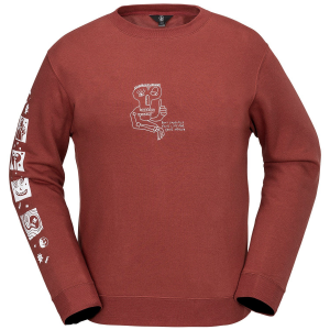 Volcom Essential Crew Men's 2025 in Red size Small | Cotton/Polyester