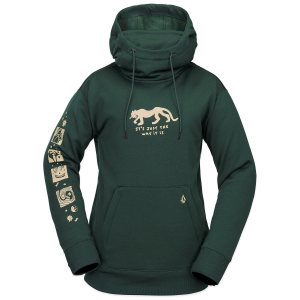 Women's Volcom Riding Hydro Pullover Fleece 2025 in Green size X-Small | Cotton/Polyester