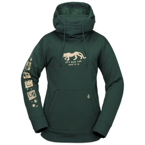 Women's Volcom Riding Hydro Pullover Fleece 2025 in Green size Small | Cotton/Polyester