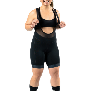 Women's Wild Rye Baddie Bib Shorts 2024 in Black size 6 | Nylon/Spandex/Polyester