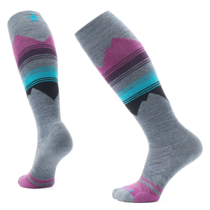 Women's Smartwool Targeted Cushion Pattern OTC Socks 2025 in Blue size Medium | Nylon/Wool/Elastane