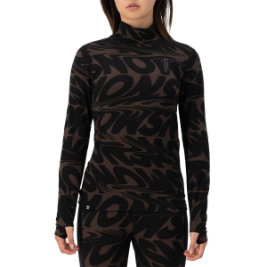 Women's MONS ROYALE Cascade Mock Neck Top 2025 in Brown size X-Small | Nylon/Wool/Elastane