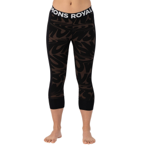 Women's MONS ROYALE Cascade Flex 200 3/4 Leggings 2025 in Brown size 2X-Large | Nylon/Wool/Elastane