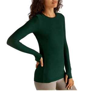 Women's Beyond Yoga Featherweight Classic Crew Pullover 2024 in Green size Small | Spandex/Polyester