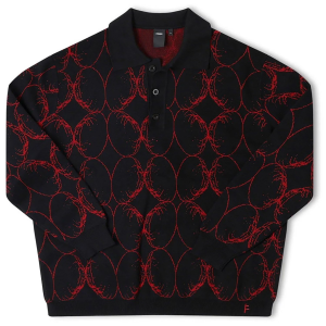 Former Coil Knit Long-Sleeve Polo Men's 2024 in Black size X-Large | Cotton