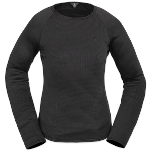 Women's Volcom Gridlock Crew Fleece 2025 in Black size X-Large | Elastane/Lycra/Polyester