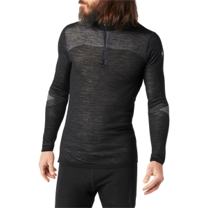 Smartwool Intraknit Base Layer 1/4 Zip Top Men's 2026 in Black size 2X-Large | Wool/Elastane/Polyester