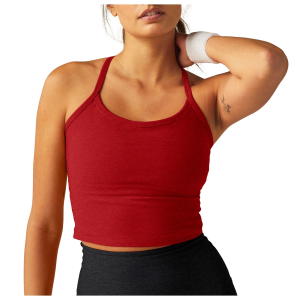 Women's Beyond Yoga Spacedye Slim Racerback Cropped Tank Top 2024 in Red size Large | Lycra/Polyester