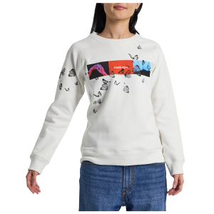 Women's Burton Talent Scout Fleece Crew 2024 in White size Medium | Cotton/Polyester
