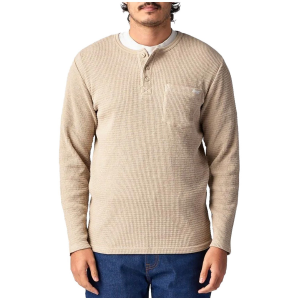 Seager Sawpit Henley Long-Sleeve Thermal Men's 2025 Khaki size Medium | Cotton