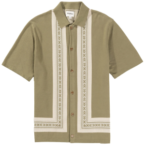 Rhythm Loma Knitted Short-Sleeve Shirt Men's 2025 Green in Sage size Medium | Cotton/Plastic