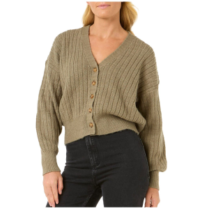 Women's Rip Curl Afterglow Cardigan Sweater 2025 in Green size X-Small | Acrylic