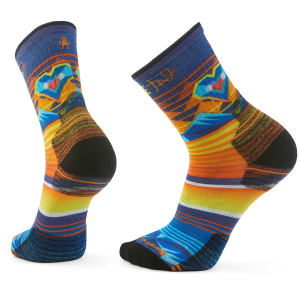 Smartwool Hike Targeted Cushion Open Hearts Print Crew Socks Men's 2025 in Yellow size Large | Nylon/Wool/Elastane