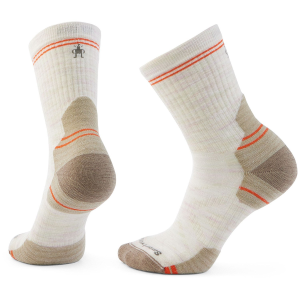 Women's Smartwool Hike Targeted Cushion Mid Crew Socks 2025 in Khaki size Medium | Nylon/Wool/Elastane