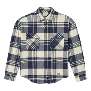 Women's Brixton Bowery Classic Long-Sleeve 2025 in Blue size Small | Acrylic/Cotton/Wool