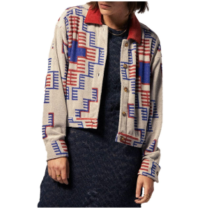 Women's Brixton Trail Terry Cloth Trucker Jacket 2025 in Blue size Small | Cotton