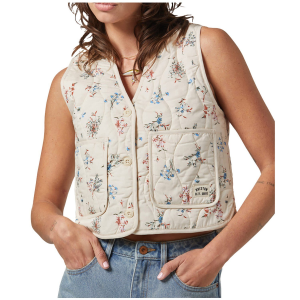 Women's Brixton Field Floral Quilted Vest 2025 in White size Small | Cotton