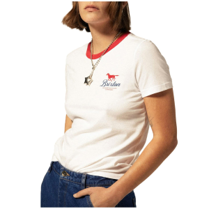 Women's Brixton Leisure Activity Fitted Crew T-Shirt 2025 in White size Large | Cotton