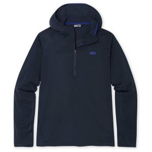 Stio Trax Power Grid Half Zip Hoodie Men's 2025 in Black size Medium | Spandex/Polyester