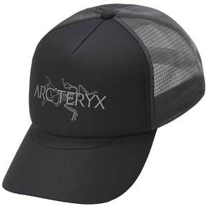 Arc'teryx Bird Word Trucker Hat 2025 in Black size Small/Medium | Polyester