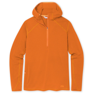 Women's Stio Trax Power Grid Half-Zip Hoodie 2025 in Orange size Medium | Spandex/Polyester