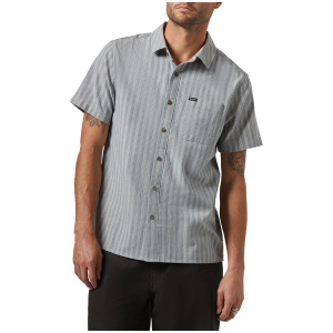 Brixton Cru Oxford Stripe Short-Sleeve Shirt Men's 2025 in Blue size Small | Spandex/Cotton/Polyester