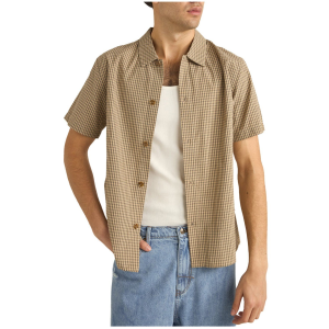 Rhythm Check Short-Sleeve Shirt Men's 2025 in Khaki size Medium | Cotton/Plastic