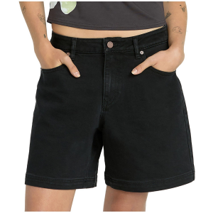 Women's Volcom Strait Up Long Shorts 2025 in Black size 28" | Cotton/Elastane/Polyester