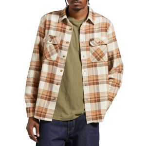 Brixton Bowery Long-Sleeve Men's 2025 in Brown size X-Large | Acrylic/Cotton/Polyester