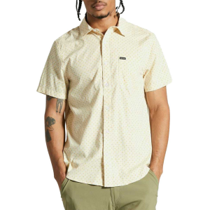 Brixton Charter Print Short-Sleeve Shirt Men's 2025 in Khaki size Medium | Spandex/Cotton/Polyester