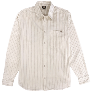 Dickies Hickory Long-Sleeve Shirt Men's 2025 in White size Large | Cotton