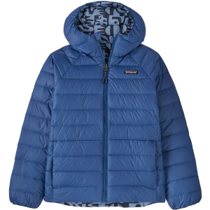 Kid's Patagonia Reversible Down Sweater Hoodie 2025 in Blue size Medium | Nylon/Polyester/Plastic