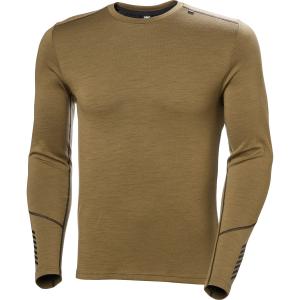 Helly Hansen Lifa Midweight Crew Base Layer Top 2026 in Khaki size Medium | Wool