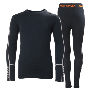 Kid's Helly Hansen Lifa Midweight Baselayer Set 2026 in Blue size 13 | Wool/Polyester