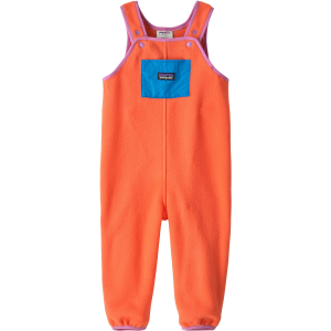 Kid's Patagonia Synchilla Overalls Toddlers' 2025 Pant in Orange size 2T | Nylon/Polyester/Plastic