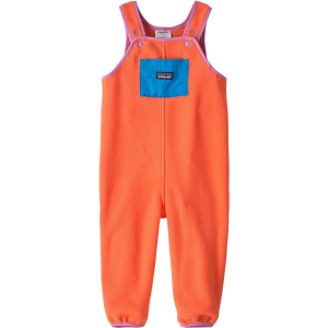 Kid's Patagonia Synchilla Overalls Infants' 2025 Pant in Orange size 3M-6M | Nylon/Polyester/Plastic