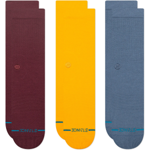 Stance Icon 3-Pack Socks 2025 in Red size Large | Cotton