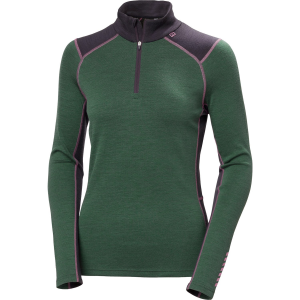 Women's Helly Hansen Lifa Midweight 1/2 Zip Baselayer Top 2026 in Green size Medium | Wool
