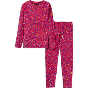 Kid's Burton Heavyweight Fleece Base Layer Set 2026 in Pink size Small | Spandex/Polyester