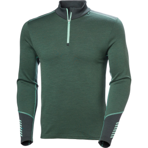 Helly Hansen Lifa Midweight 1/2 Zip Base Layer Top 2026 in Green size Medium | Wool