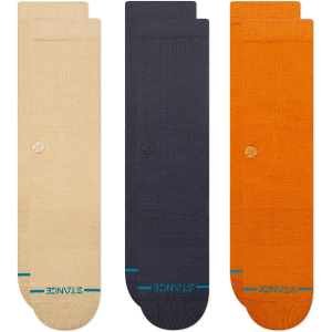 Stance Icon 3-Pack Socks 2025 in Khaki size Medium | Cotton
